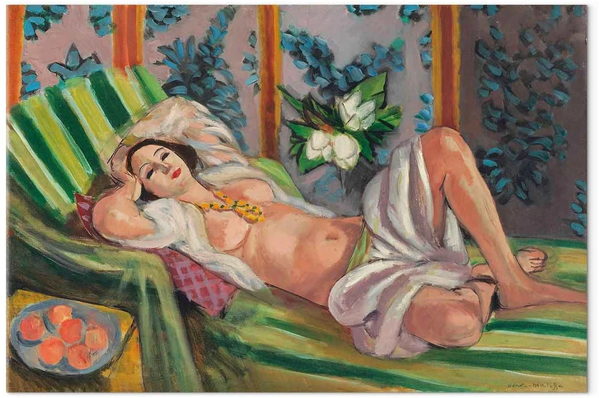 Paveikslas Henri Matisse - Gulinti odaliskė su magnolijomis