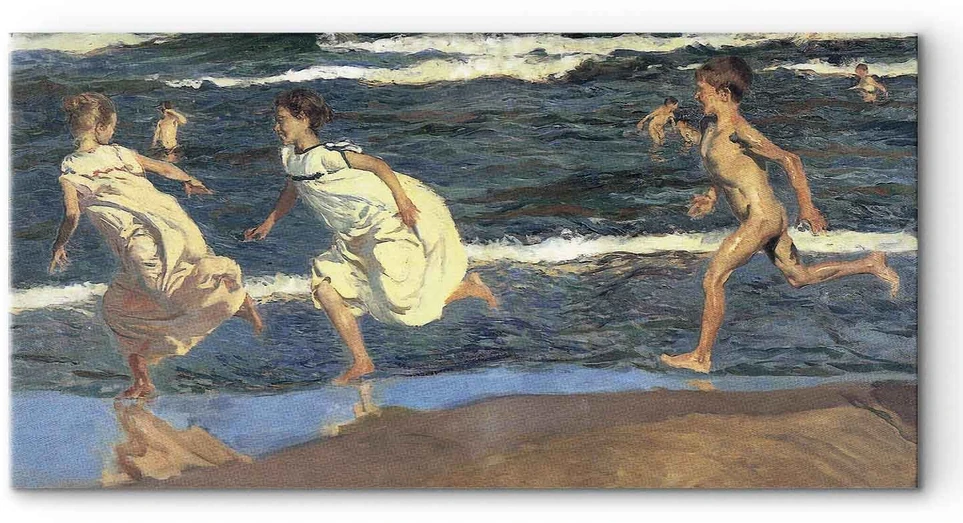 Paveikslas Joaquín Sorolla y Bastida - Bėgimas paplūdimiu