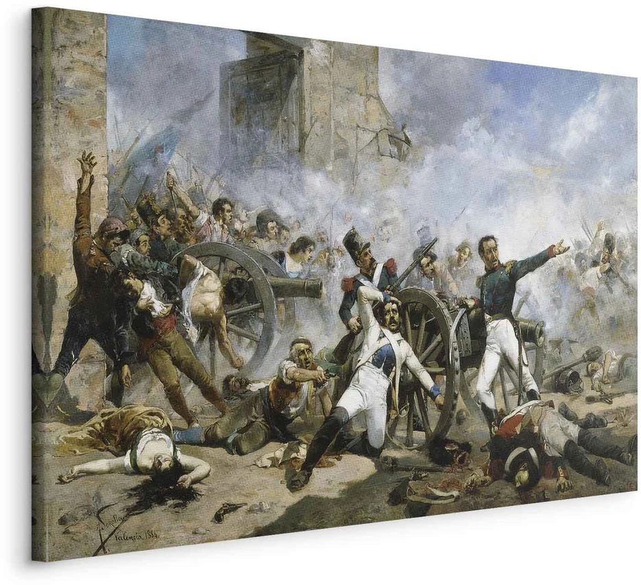 Paveikslas Joaquín Sorolla y Bastida - Pedro Velarde y Santillán mirtis ginant Monteleón artilerijos kareivines