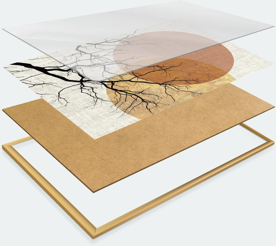 Paveikslas - Juodos juostos ir flamingas