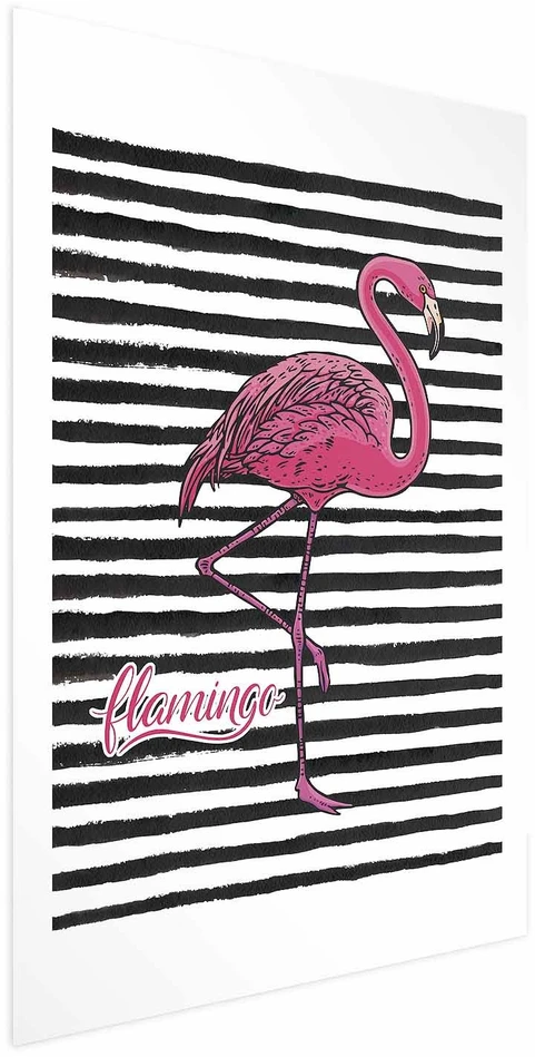 Paveikslas - Juodos juostos ir flamingas