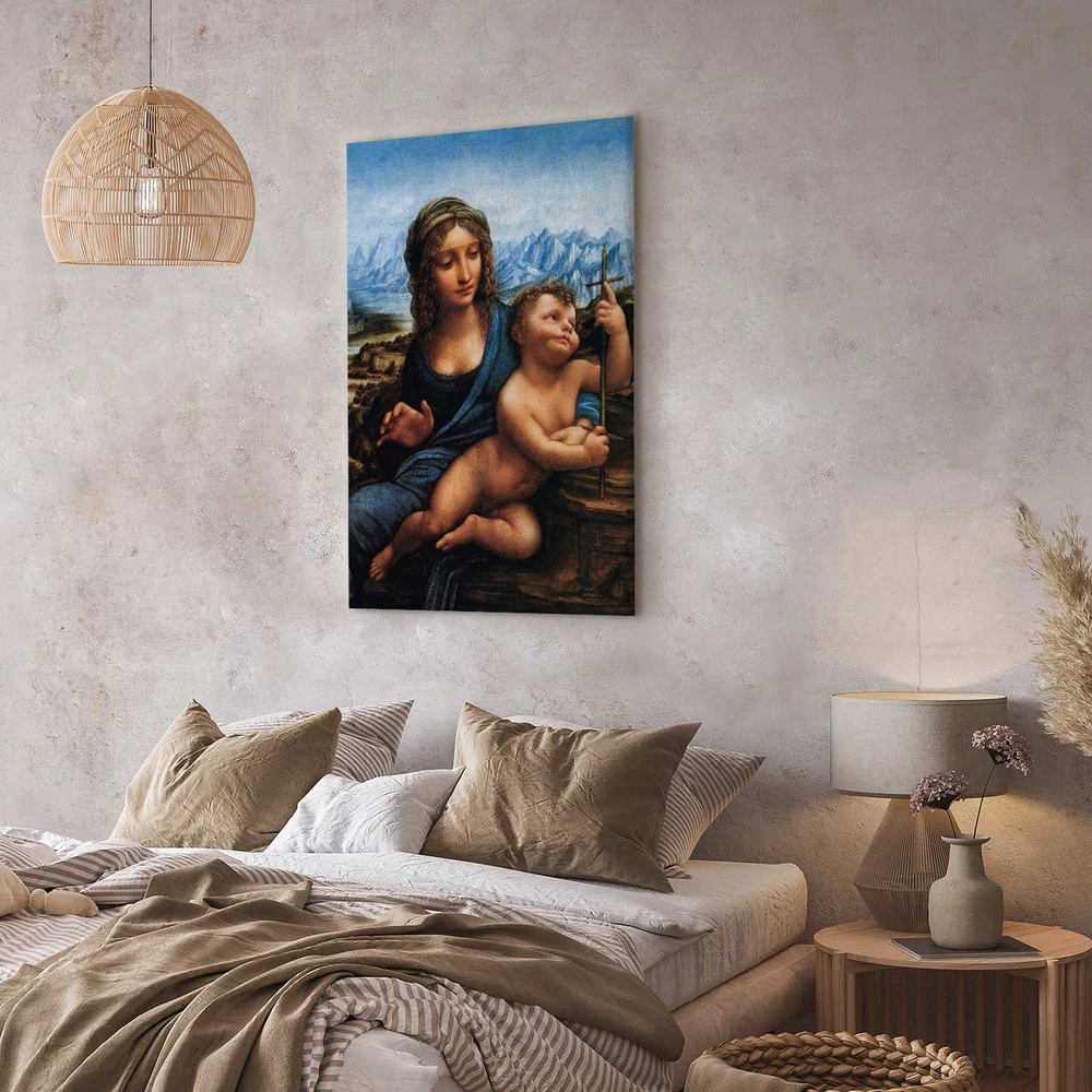 Paveikslas Leonardo da Vinci - Madona su verpste