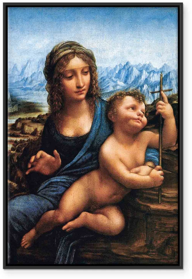 Paveikslas Leonardo da Vinci - Madona su verpste