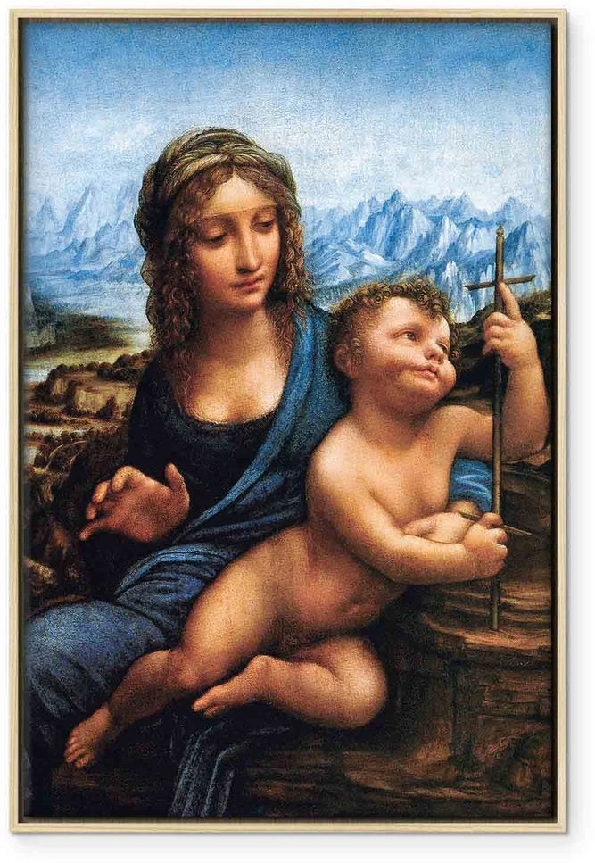 Paveikslas Leonardo da Vinci - Madona su verpste