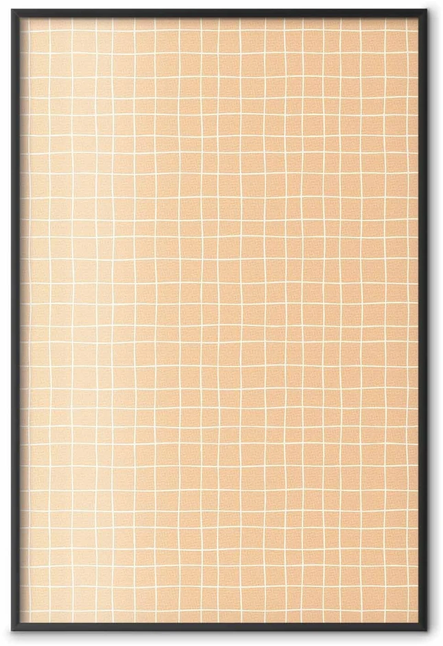 Paveikslas - Linijos ir triukšmas - banguotas tinklelis oranžiniuose atspalviuose