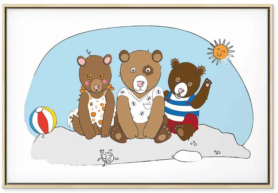 Paveikslas Meškiukai paplūdimyje