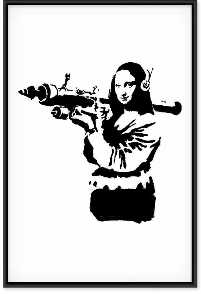 Paveikslas Mona Liza su raketų paleidikliu (Banksy)
