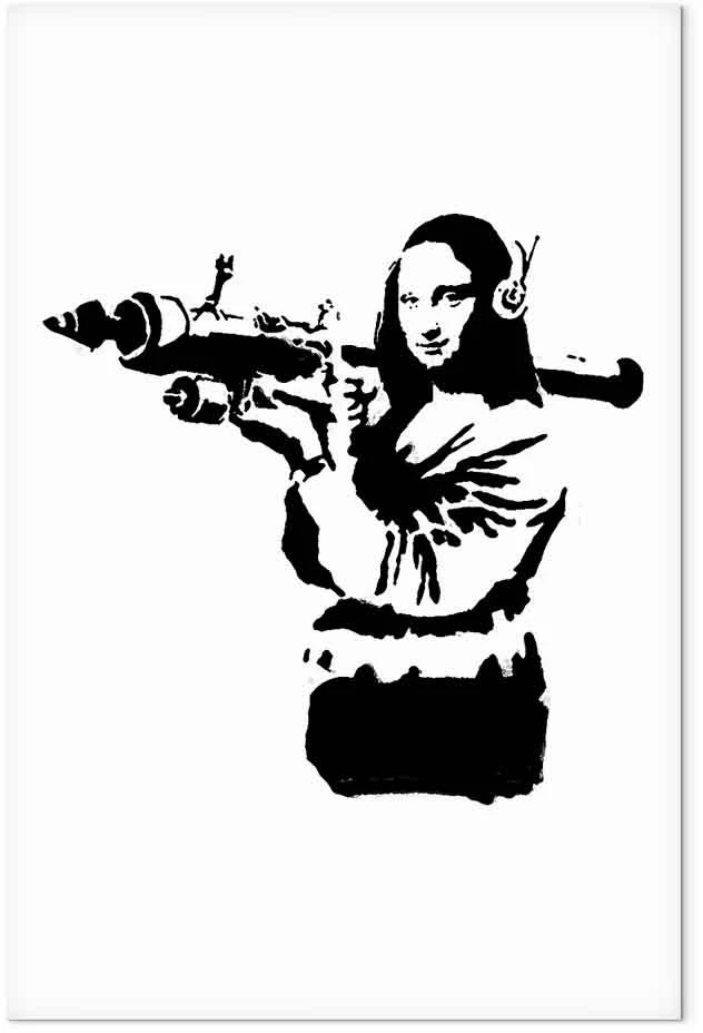 Paveikslas Mona Liza su raketų paleidikliu (Banksy)