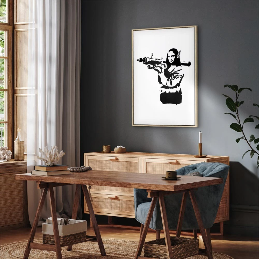 Paveikslas Mona Liza su raketų paleidikliu (Banksy)