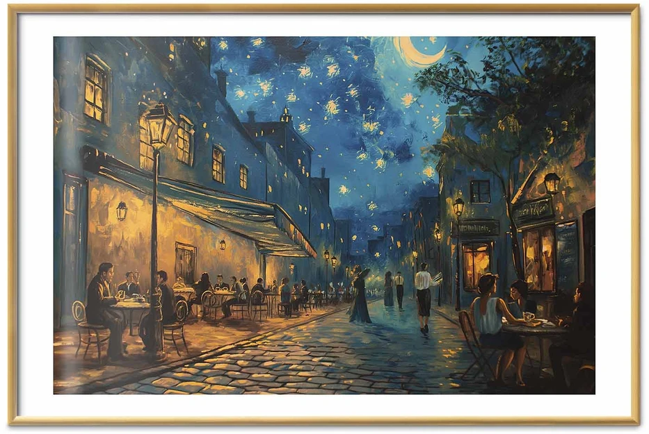 Paveikslas - Paryžiaus gatvė - paveikslas, įkvėptas Vincento van Gogho stiliaus