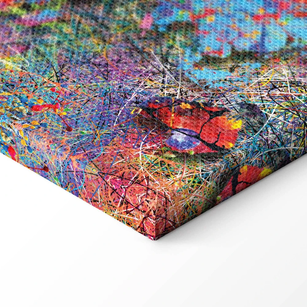 Paveikslas Pasaulio žemėlapis Jackson Pollock stiliumi