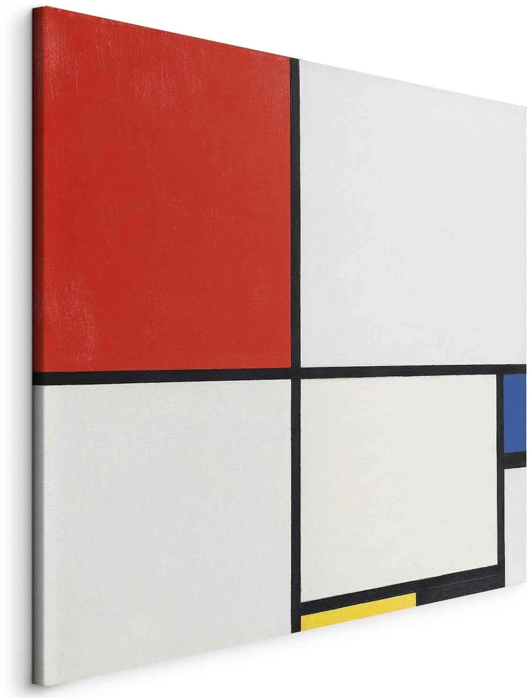 Paveikslas Piet Mondrian - Kompozicija Nr. III su raudona, mėlyna, geltona ir juoda