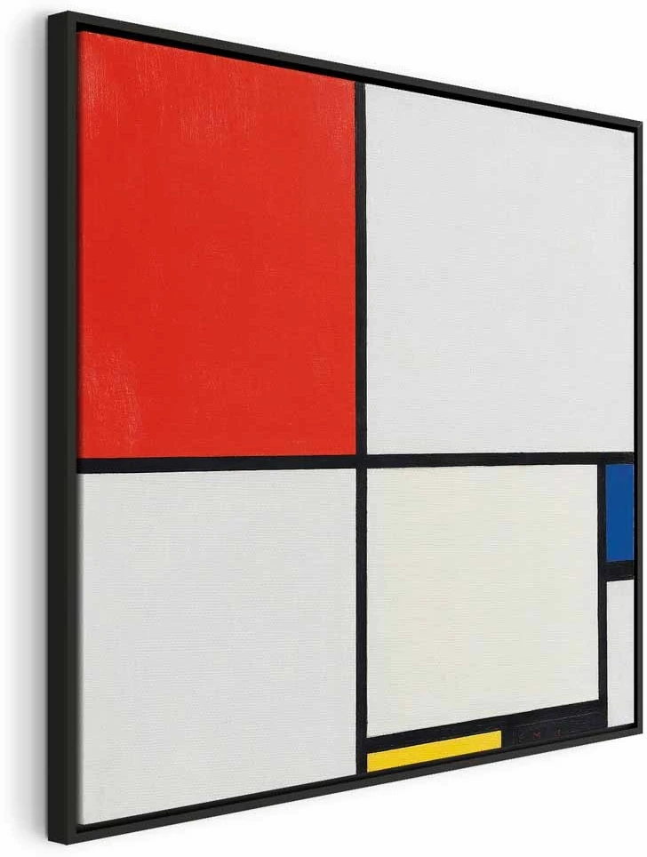 Paveikslas Piet Mondrian - Kompozicija Nr. III su raudona, mėlyna, geltona ir juoda