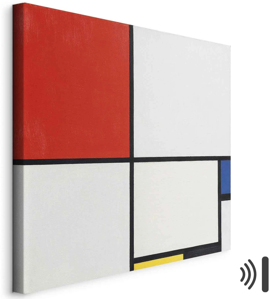 Paveikslas Piet Mondrian - Kompozicija Nr. III su raudona, mėlyna, geltona ir juoda
