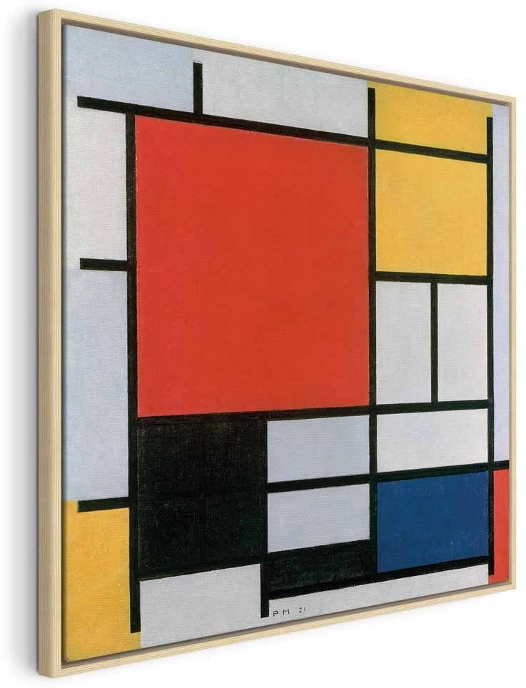 Paveikslas Piet Mondrian - Kompozicija su raudona, geltona, mėlyna ir juoda