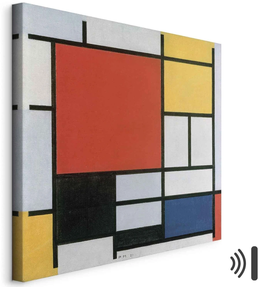 Paveikslas Piet Mondrian - Kompozicija su raudona, geltona, mėlyna ir juoda