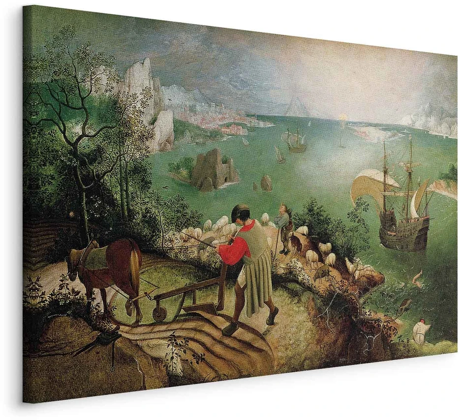 Paveikslas Pieter Bruegel Vyresnysis - Peizažas su Ikaro žūtimi