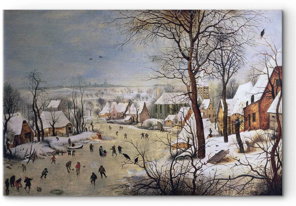 Paveikslas Pieter Bruegel Vyresnysis - Žiemos peizažas su paukščių spąstais