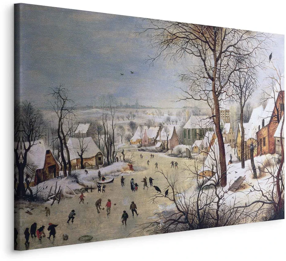 Paveikslas Pieter Bruegel Vyresnysis - Žiemos peizažas su paukščių spąstais