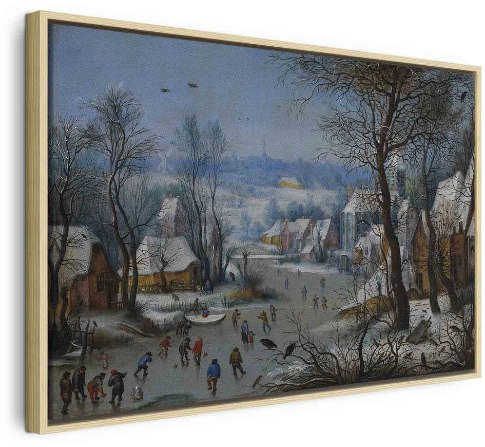 Paveikslas Pieter Brueghel Jaunesnysis - Žiemos peizažas su paukščių spąstais