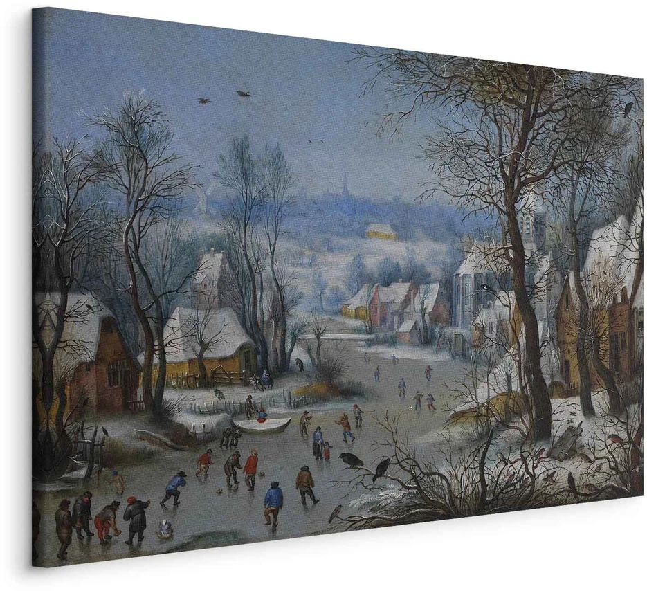 Paveikslas Pieter Brueghel Jaunesnysis - Žiemos peizažas su paukščių spąstais