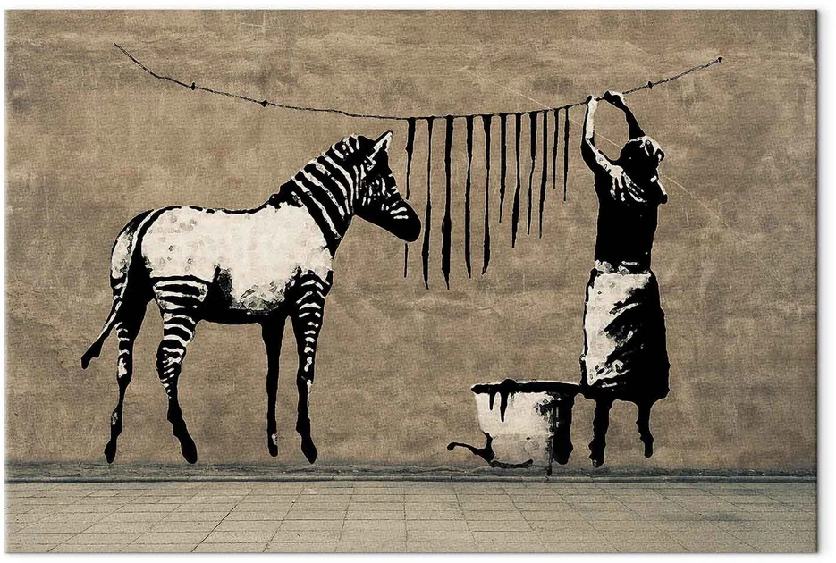 Paveikslas Plaunama zebra ant betono (Banksy)