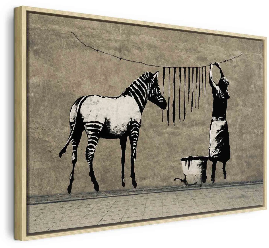 Paveikslas Plaunama zebra ant betono (Banksy)
