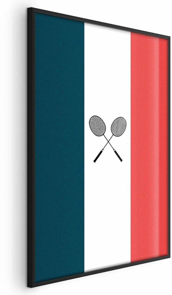 Paveikslas - Prancūzijos vėliavos ir juodos badmintono raketės
