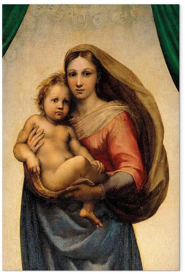 Paveikslas Raphael - Siksto Madona, fragmentas