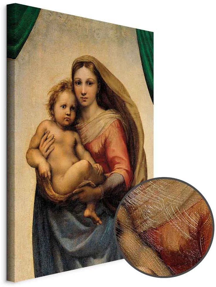 Paveikslas Raphael - Siksto Madona, fragmentas