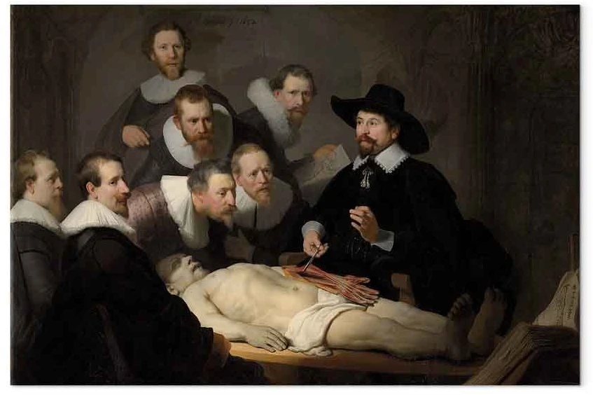 Paveikslas Rembrandt - Daktaro Tulpo anatomijos pamoka