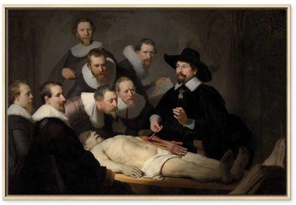 Paveikslas Rembrandt - Daktaro Tulpo anatomijos pamoka
