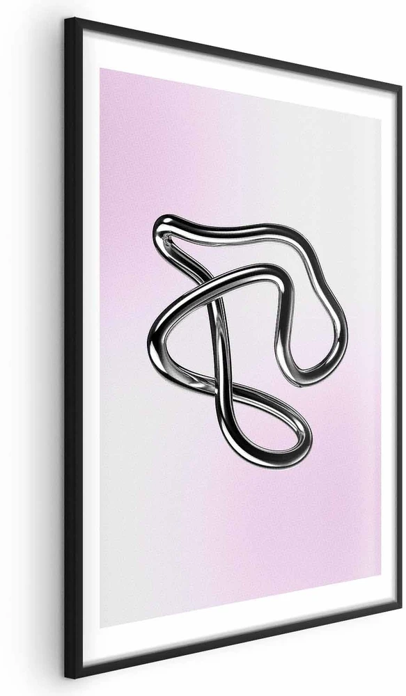 Paveikslas - Sidabro vingiai - skulptūriška metalinė forma gradientiniame fone