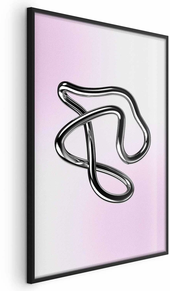 Paveikslas - Sidabro vingiai - skulptūriška metalinė forma gradientiniame fone