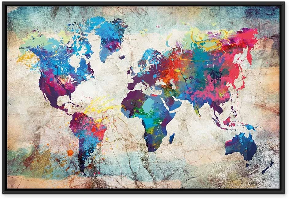 Paveikslas Spalvingas pasaulio žemėlapis