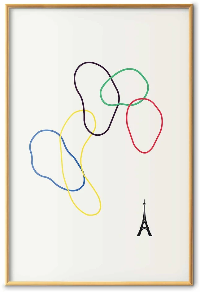 Paveikslas - Spalvingi apskritimai - minimalistinė skaitmeninė grafika