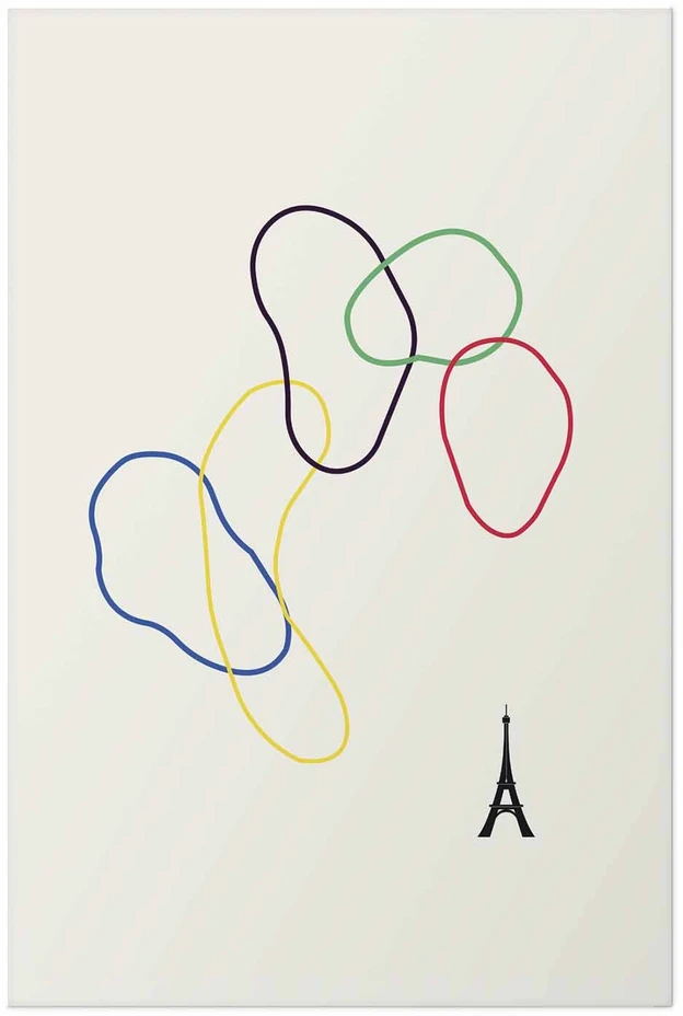Paveikslas - Spalvingi apskritimai - minimalistinė skaitmeninė grafika