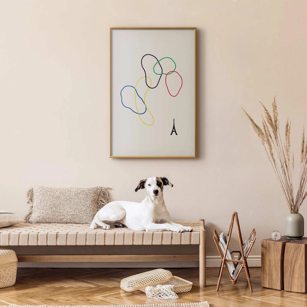 Paveikslas - Spalvingi apskritimai - minimalistinė skaitmeninė grafika