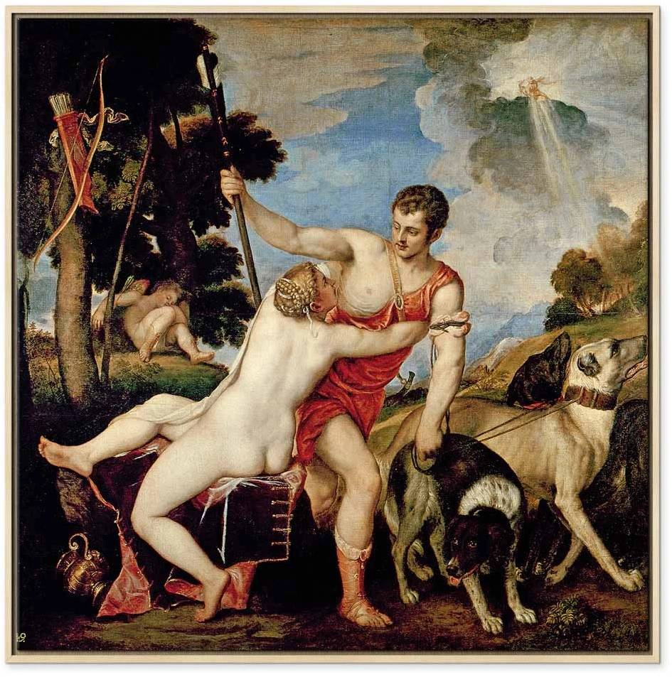 Paveikslas Titian - Venera ir Adonis