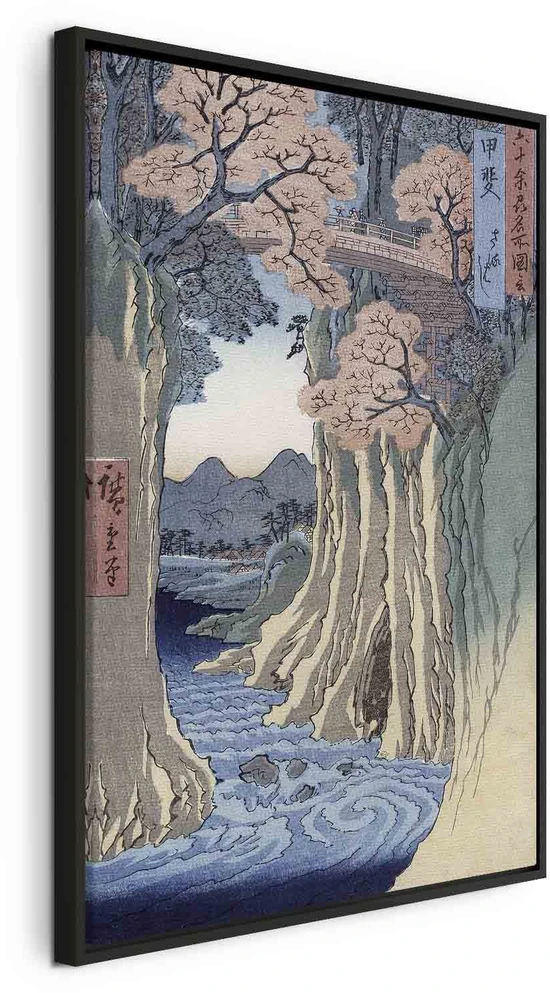 Paveikslas Utagawa Hiroshige - Beždžionių tiltas Kajaus provincijoje