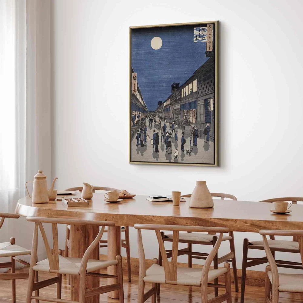 Paveikslas Utagawa Hiroshige - Naktinis Saruwaka gatvės vaizdas