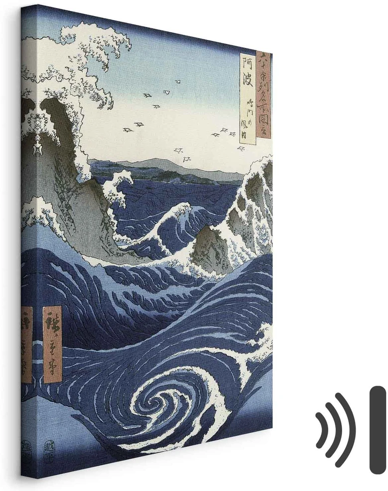 Paveikslas Utagawa Hiroshige - Naruto sūkurių vaizdas Avoje