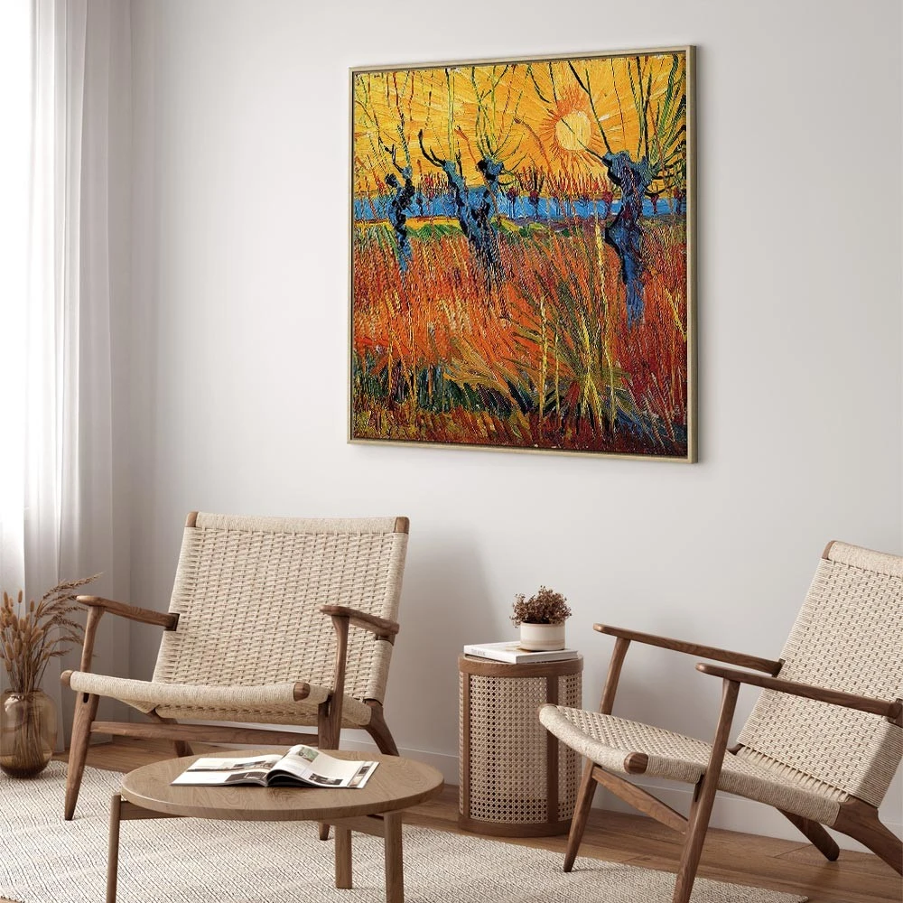 Paveikslas Vincent van Gogh - Gluosniai saulėlydyje