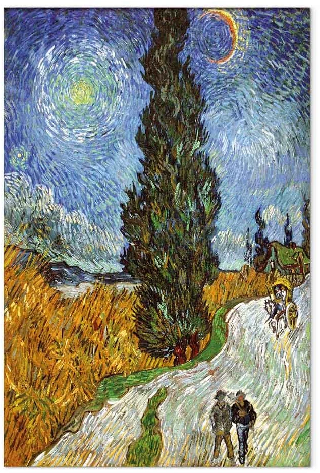Paveikslas Vincent van Gogh - Kelias su kiparisu ir žvaigžde