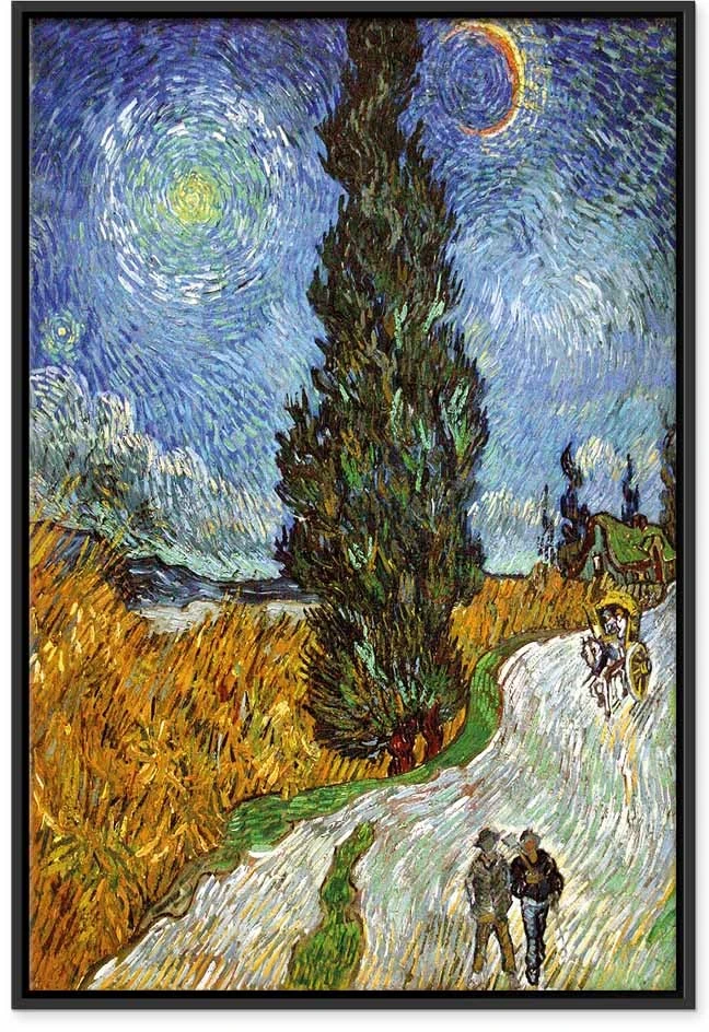 Paveikslas Vincent van Gogh - Kelias su kiparisu ir žvaigžde