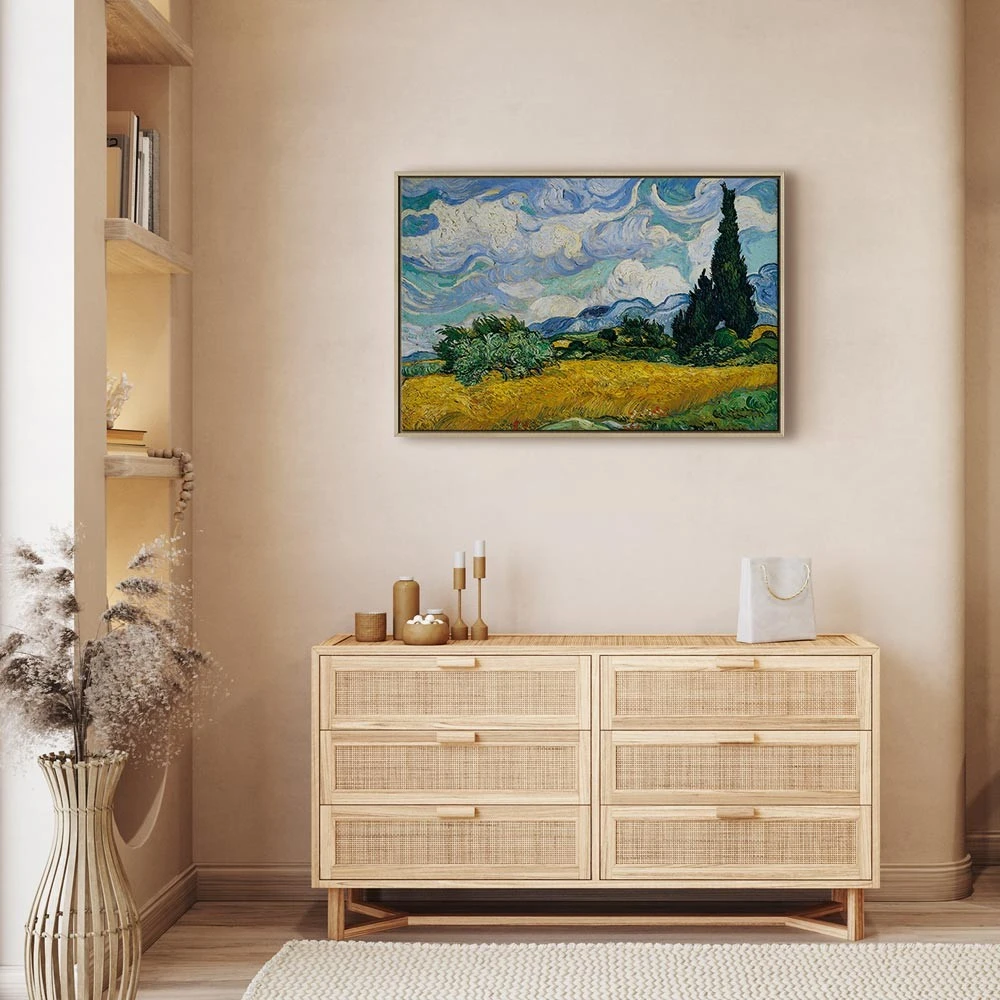 Paveikslas Vincent van Gogh - Kviečių laukas su kiparisais