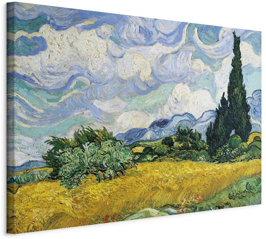 Paveikslas Vincent van Gogh - Kviečių laukas su kiparisais