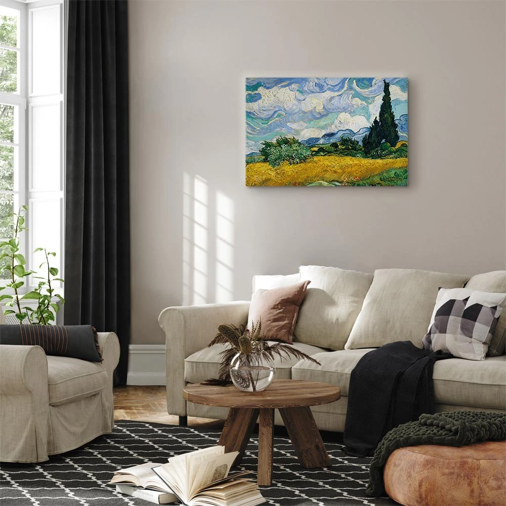 Paveikslas Vincent van Gogh - Kviečių laukas su kiparisais