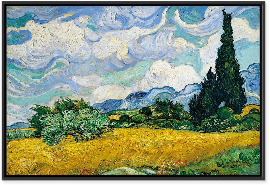 Paveikslas Vincent van Gogh - Kviečių laukas su kiparisais