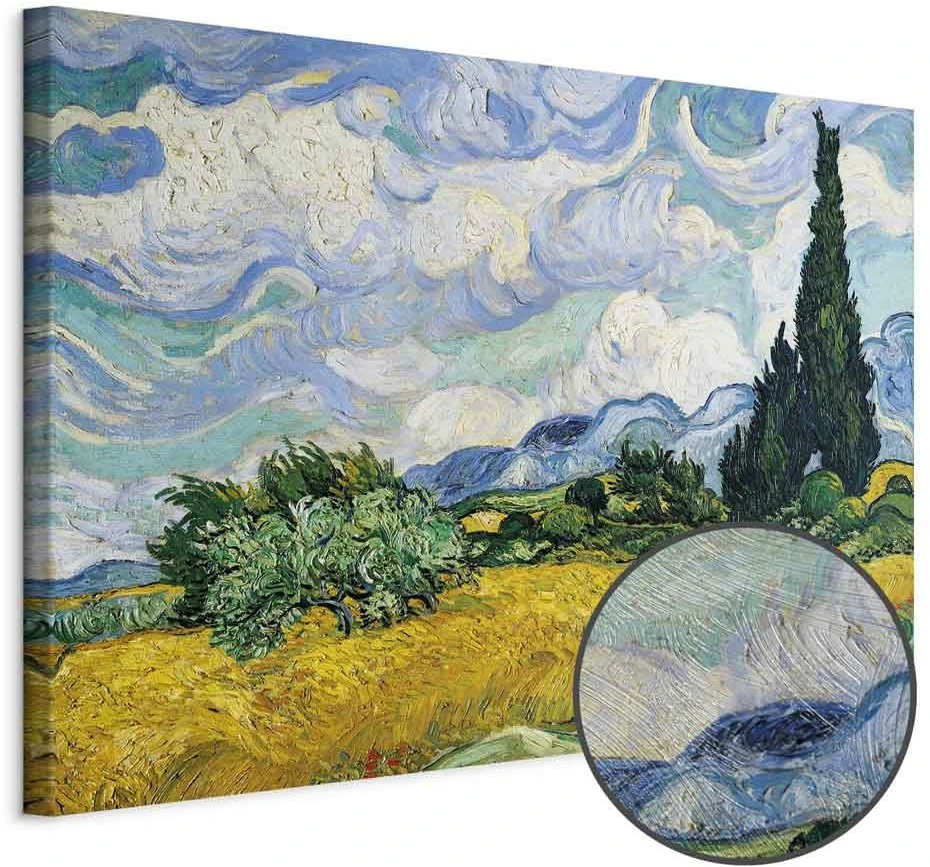 Paveikslas Vincent van Gogh - Kviečių laukas su kiparisais